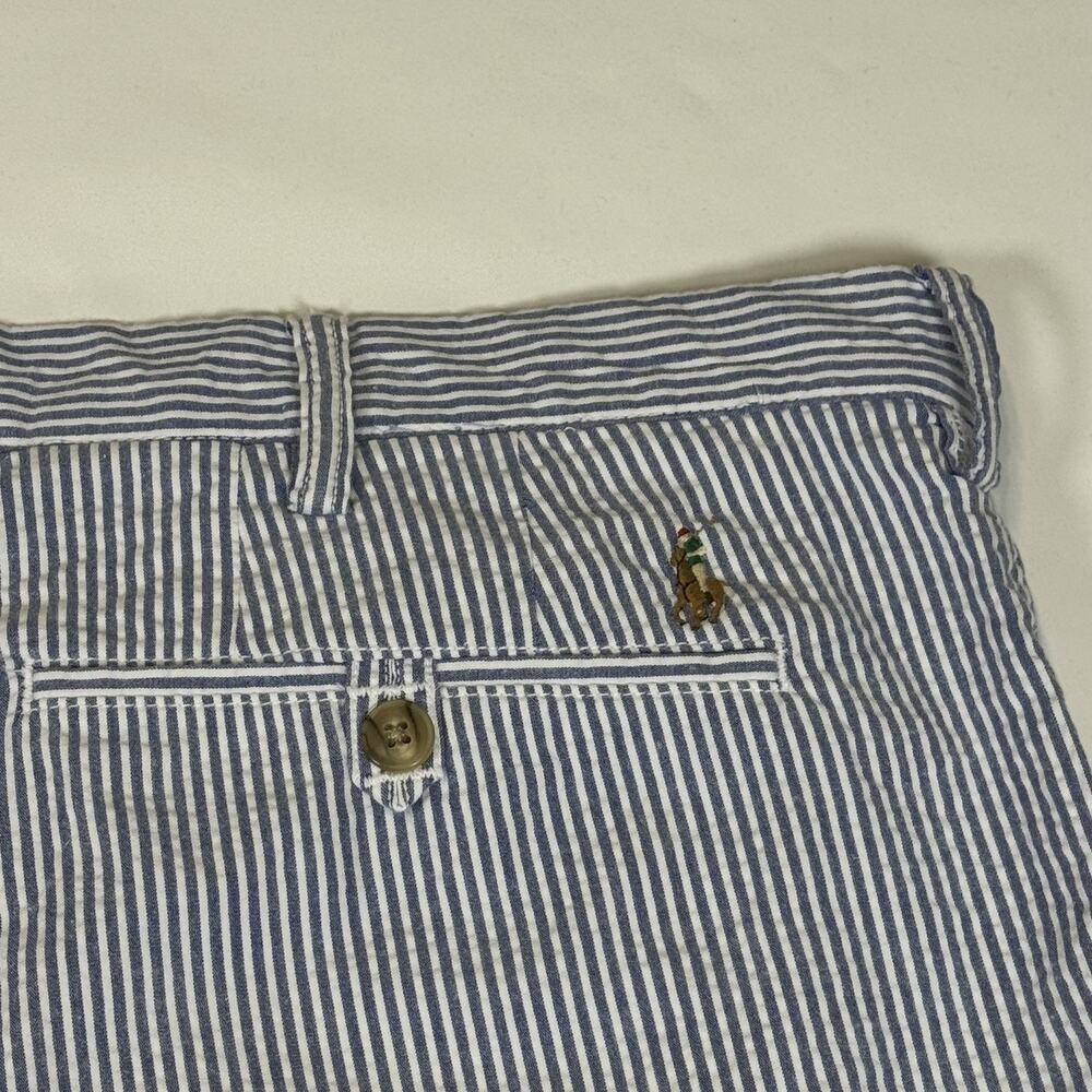 Polo Ralph Lauren Mens Blue White Seersucker Striped Preppy Stretch Shorts Sz 40 - Picture 8 of 15